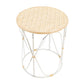 A&B Home Set of 2 Bundle of 12 Round Wooden Tabletop With Decorative Metal Side Tables