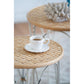 A&B Home Set of 2 Bundle of 12 Round Wooden Tabletop With Decorative Metal Side Tables
