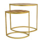 A&B Home Set of 2 Bundle of 7 Gold Iron Leaf Side Tables