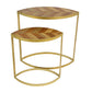 A&B Home Set of 2 Bundle of 7 Gold Iron Leaf Side Tables