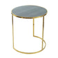 A&B Home Set of 3 Bundle of 5 Round Gray Leather Tabletop With Gold Frame Nesting Tables