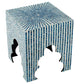 A&B Home Set of Two Bundle of 10 Blue and White Mosaic Tile Stools