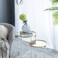 A&B Home Set of Two Bundle of 13 Mirrored Tabletop With Gold and White Frame Side Tables