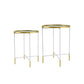 A&B Home Set of Two Bundle of 13 Mirrored Tabletop With Gold and White Frame Side Tables