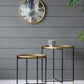 A&B Home Set of Two Bundle of 15 Mirrored Tabletop With Gold and Black Frame Side Tables