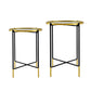 A&B Home Set of Two Bundle of 15 Mirrored Tabletop With Gold and Black Frame Side Tables