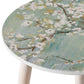 A&B Home Set of Two Bundle of 40 Blue Painted Cherry Blossom Tabletop With Three Wooden Legs Side Tables