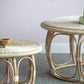 A&B Home Set of Two Bundle of 6 Round Brown Rattan Table