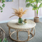 A&B Home Set of Two Bundle of 6 Round Brown Rattan Table