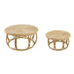 A&B Home Set of Two Bundle of 6 Round Brown Rattan Table