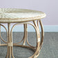 A&B Home Set of Two Bundle of 6 Round Brown Rattan Table