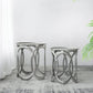 A&B Home Set of Two Bundle of 6 Round Silver Nesting Side Table