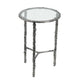A&B Home Set of Two Bundle of 8 Round Antique Silver Accent Table