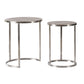 A&B Home Set of Two Bundle of 9 Round Brown Stainless Steel Nesting Table