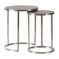 A&B Home Set of Two Bundle of 9 Round Brown Stainless Steel Nesting Table