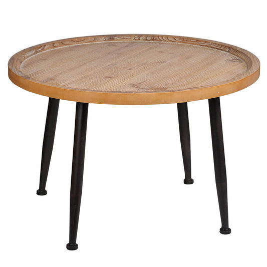 A&B Home Shelby 28" x 18" Bundle of 15 Round Wood Tabletop With Black Flared Leg Accent Table