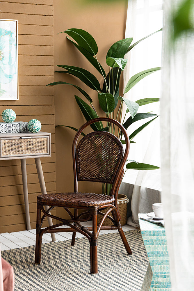 A&B Home Siera 19" x 36" Bundle of 13 Two-Toned Brown Rattan Dining Chair