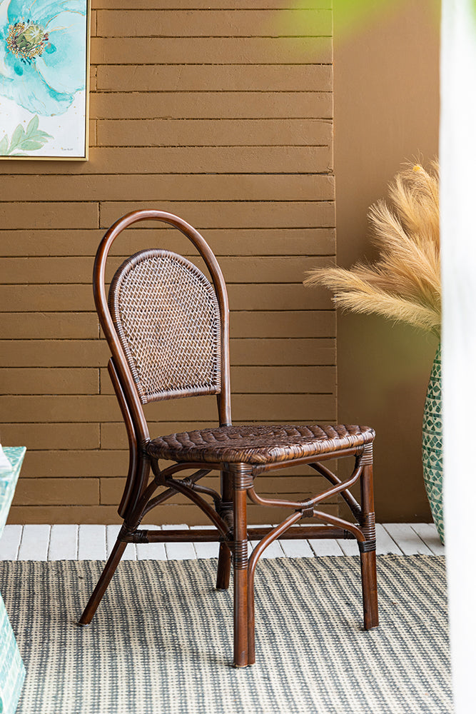 A&B Home Siera 19" x 36" Bundle of 13 Two-Toned Brown Rattan Dining Chair