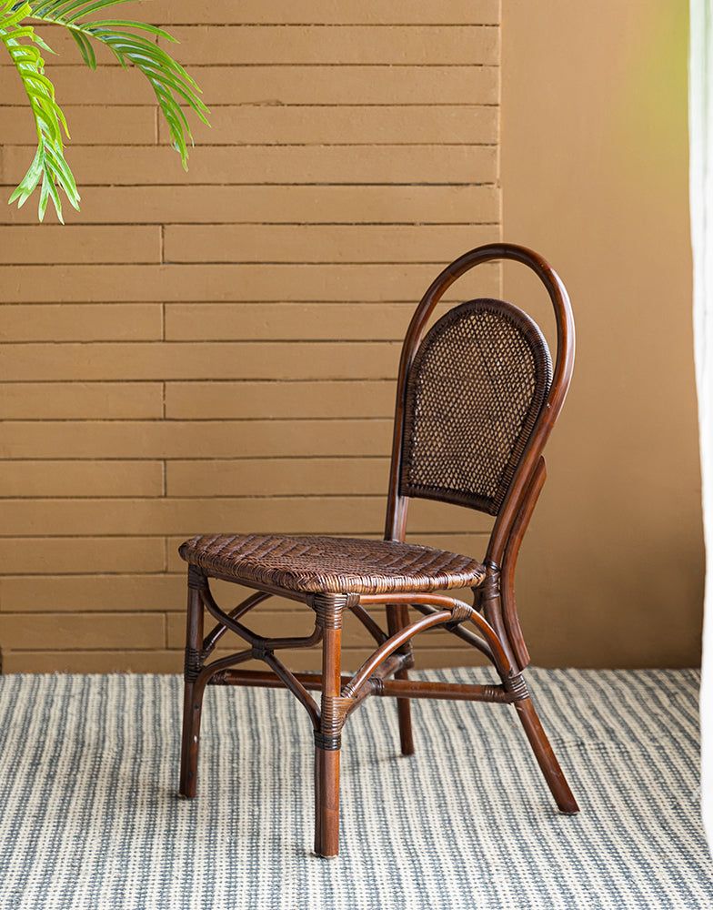 A&B Home Siera 19" x 36" Bundle of 13 Two-Toned Brown Rattan Dining Chair