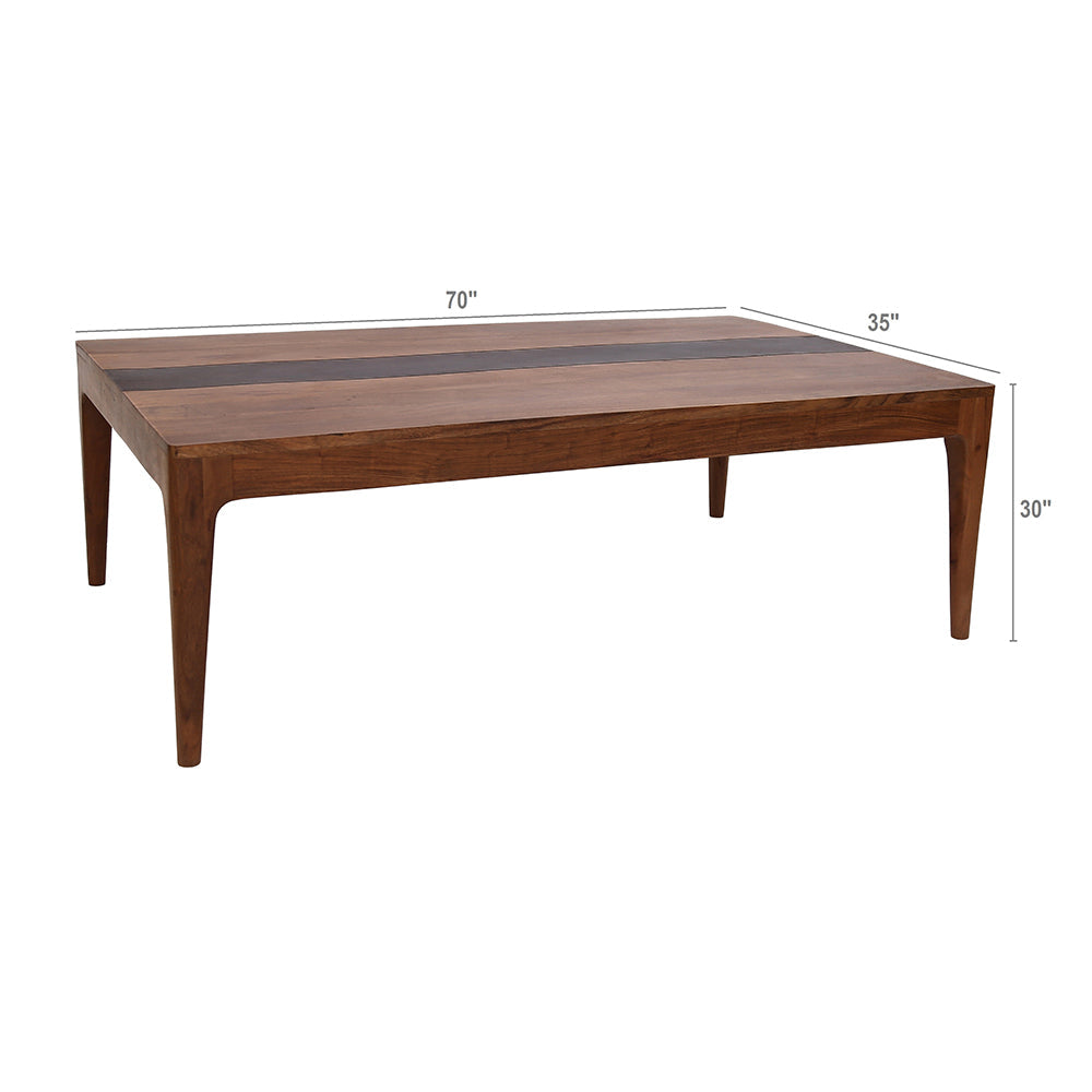 A&B Home Sierra 71" x 30" Bundle of 2 Rectangular Brown Wooden Dining Table