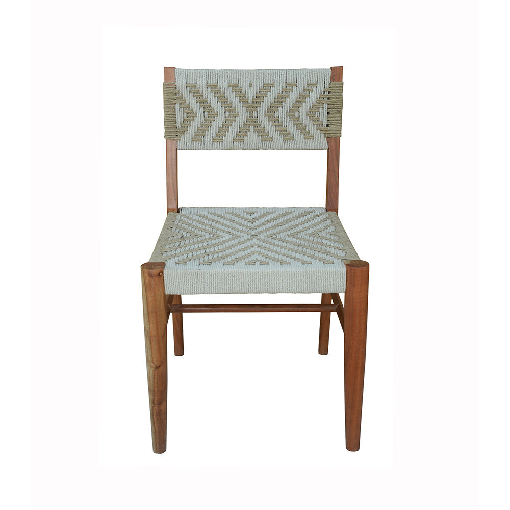 A&B Home Tabbu 19" x 31" Bundle of 11 Cream and Gray Weaving Dining Chair