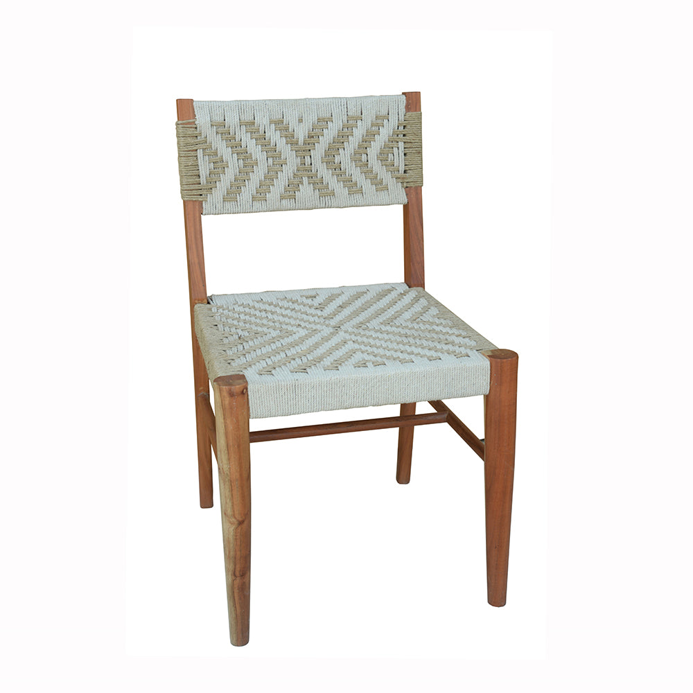 A&B Home Tabbu 19" x 31" Bundle of 11 Cream and Gray Weaving Dining Chair