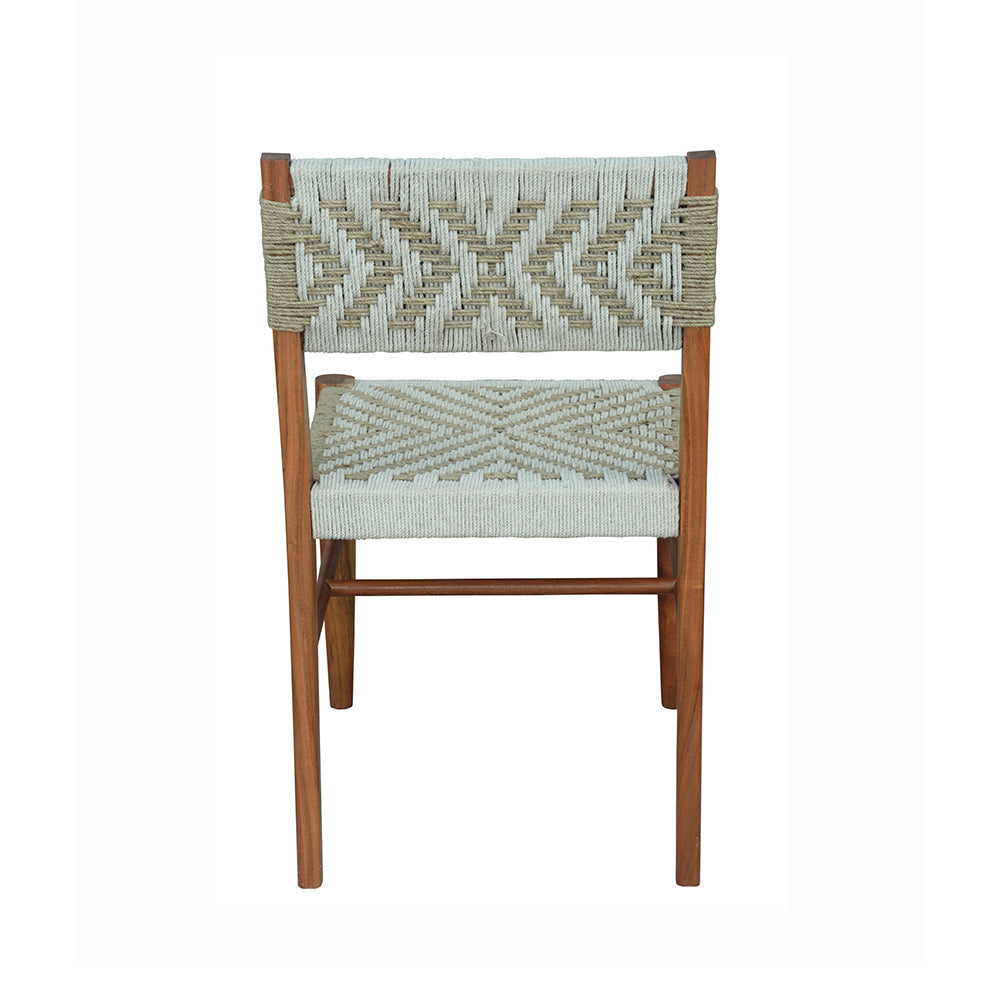 A&B Home Tabbu 19" x 31" Bundle of 11 Cream and Gray Weaving Dining Chair