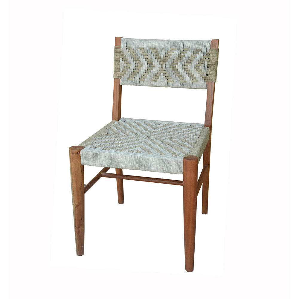 A&B Home Tabbu 19" x 31" Bundle of 11 Cream and Gray Weaving Dining Chair