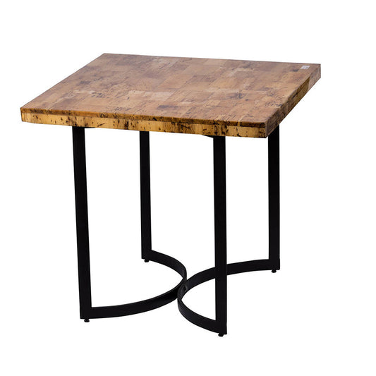 A&B Home Urban Industrial 32" x 30" Bundle of 3 Wooden Tabletop Matte Black Legs Side Table