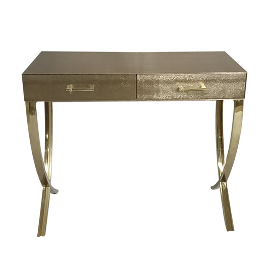 A&B Home Vaughn 39" x 32" Rectangular Bronze and Gold Console Table
