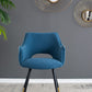 A&B Home Venera 23" x 34" Set of Two Bundle of 6 Blue Velvet Dining Chairs