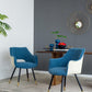 A&B Home Venera 23" x 34" Set of Two Bundle of 6 Blue Velvet Dining Chairs