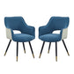 A&B Home Venera 23" x 34" Set of Two Bundle of 6 Blue Velvet Dining Chairs