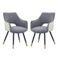 A&B Home Venera 23" x 34" Set of Two Bundle of 6 Gray Velvet Dining Chairs