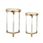 A&B Home Verrill Set of Two Bundle of 6 Gold Frame Acrylic and Glass Tables