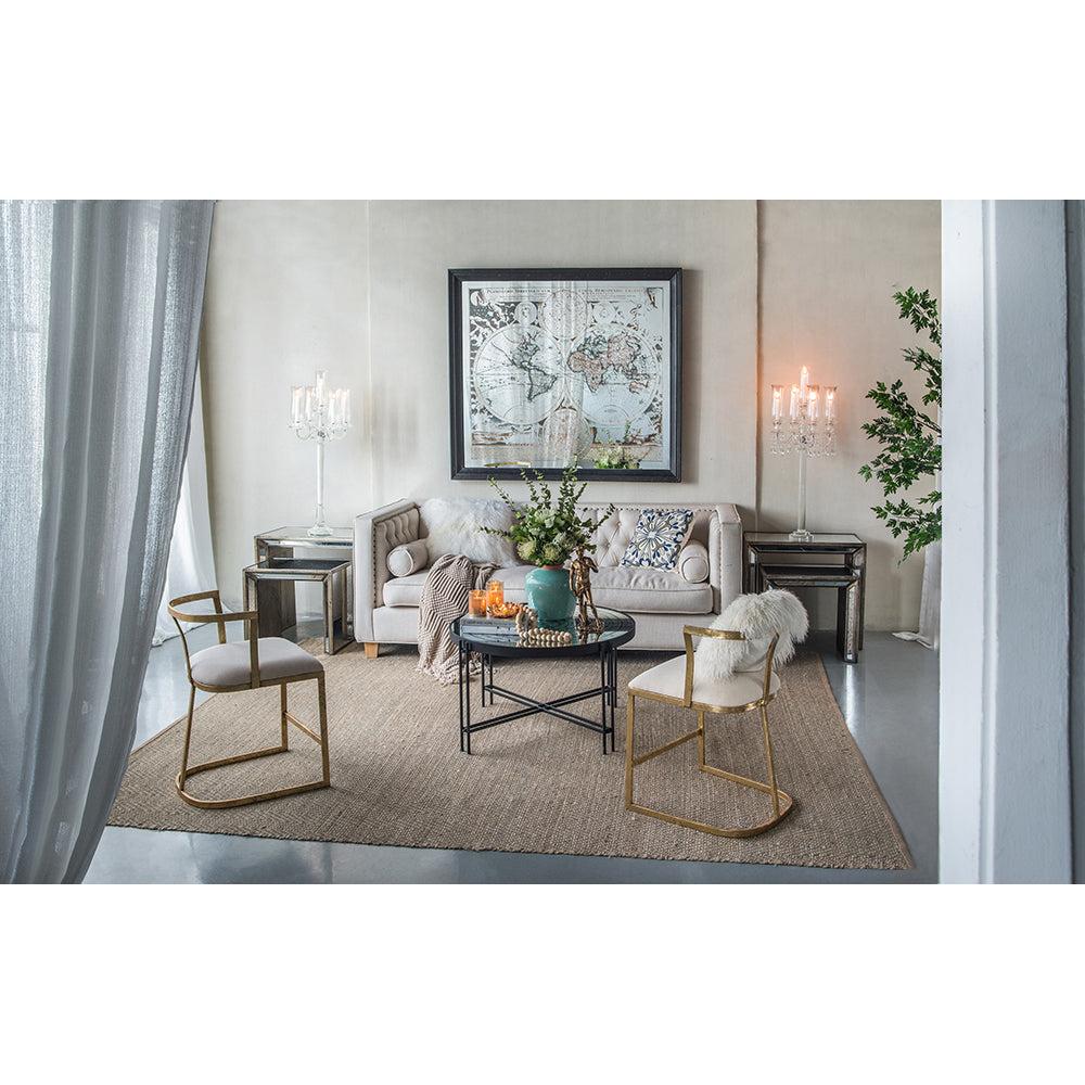 A&B Home Waverly Set of Two Bundle of 7 Mirrored Nested Side Table