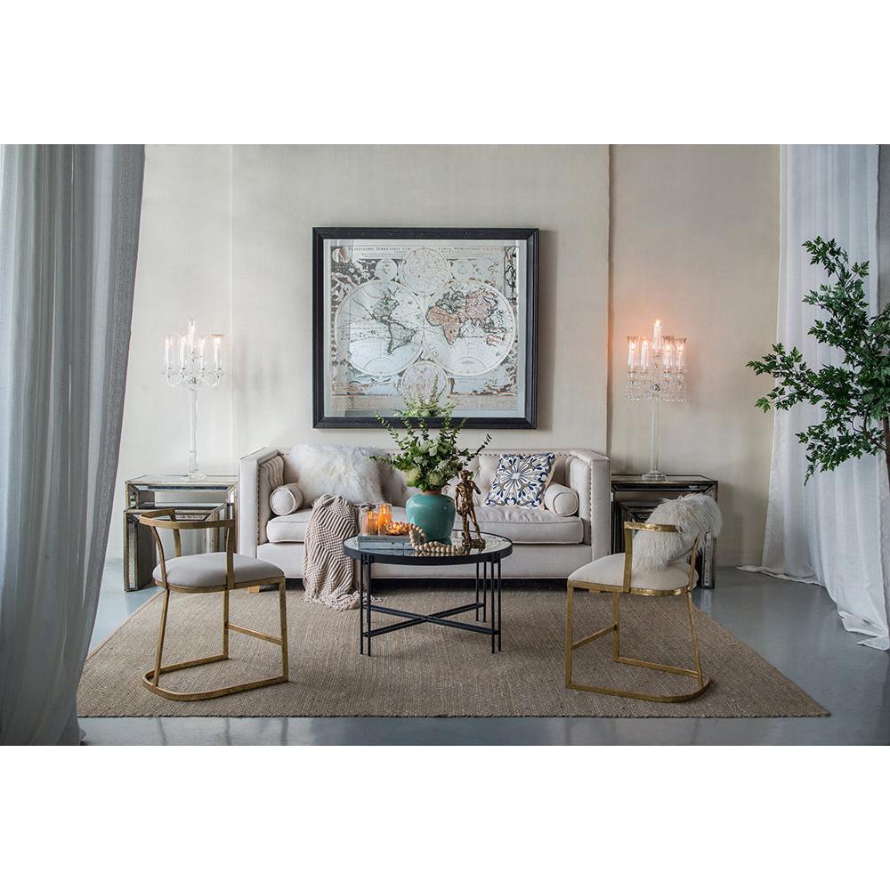 A&B Home Waverly Set of Two Bundle of 7 Mirrored Nested Side Table