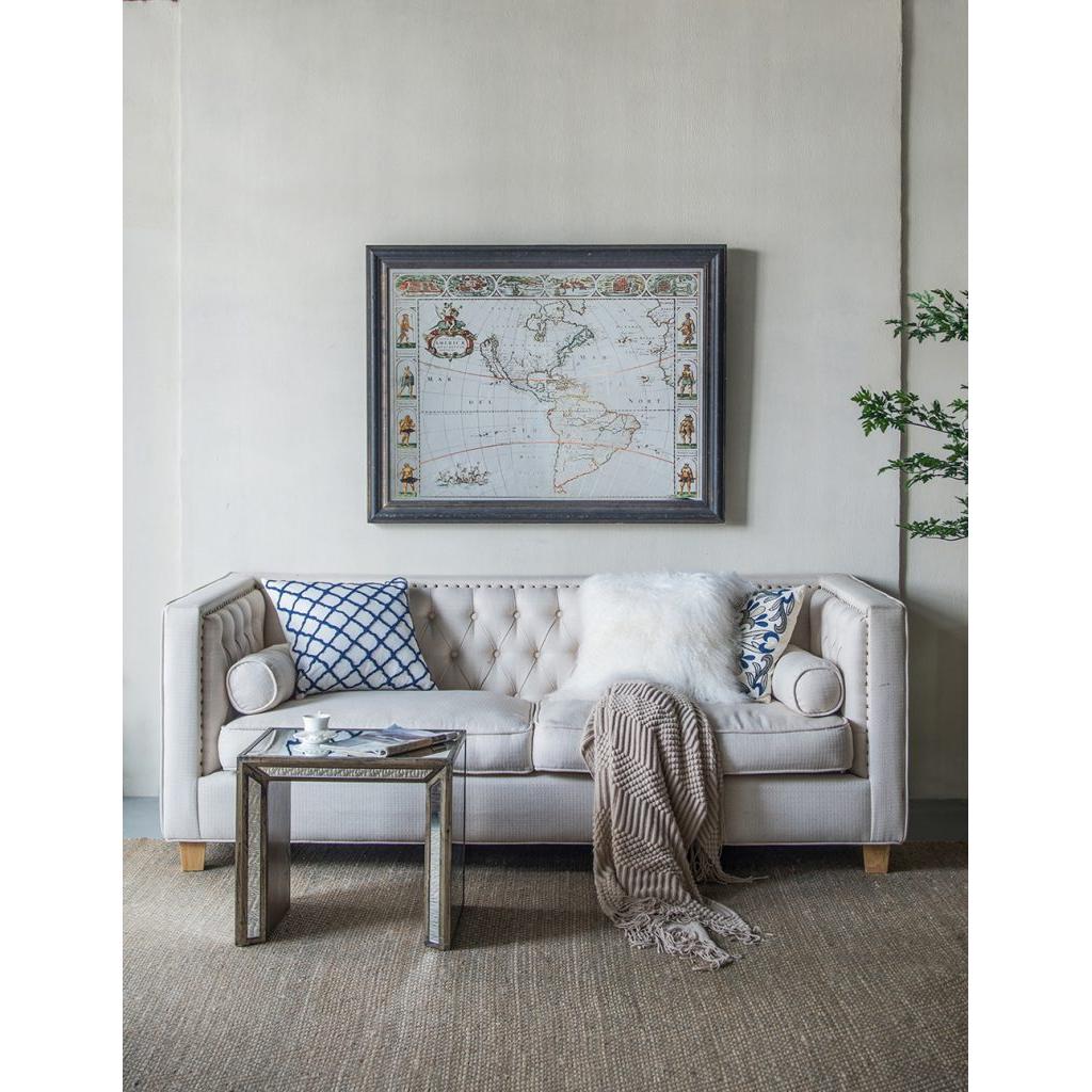 A&B Home Waverly Set of Two Bundle of 7 Mirrored Nested Side Table