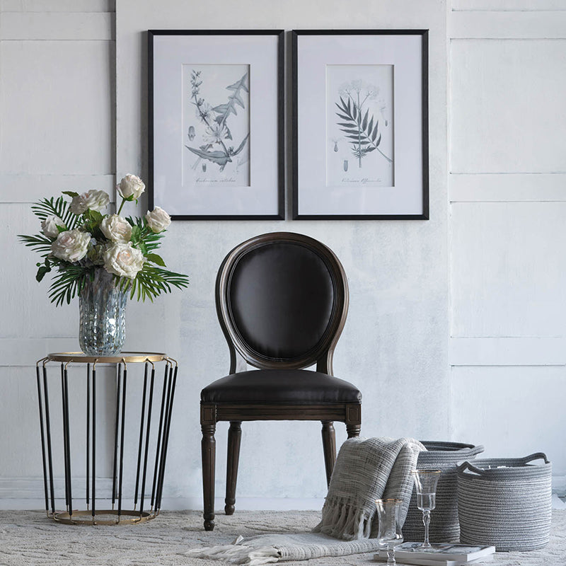A&B Home Winnie 19" x 22" Set of 20 Pieces Round Glass With Black and Gold Accent Table