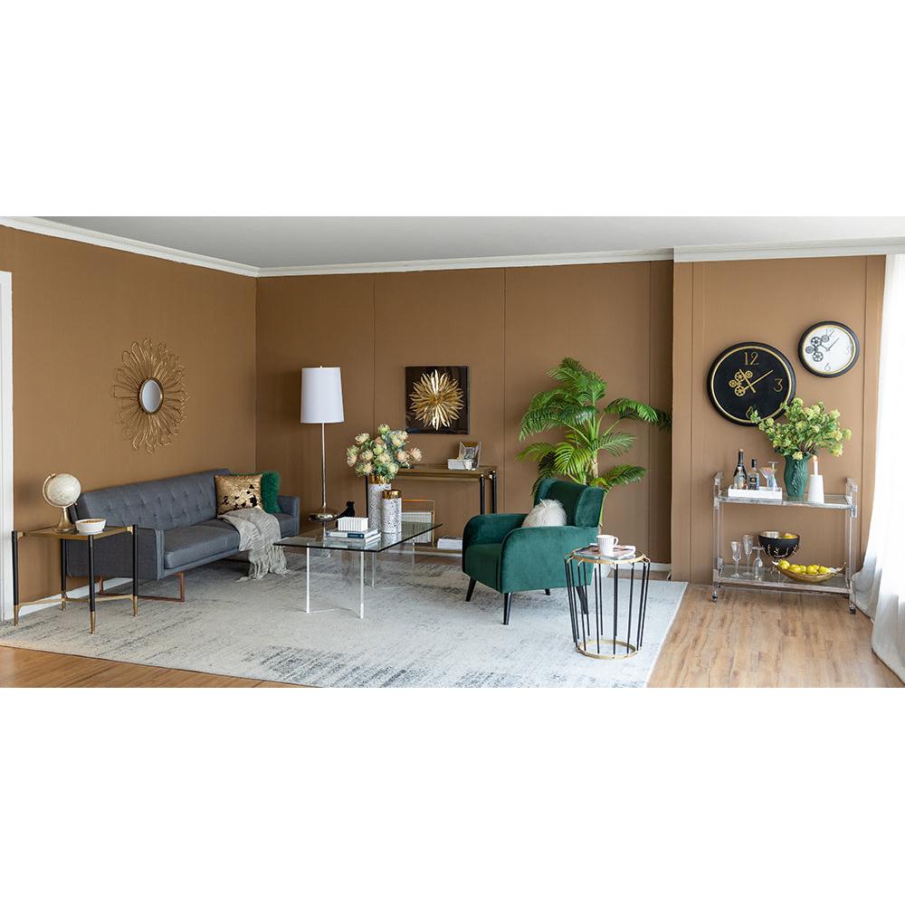 A&B Home Winnie 19" x 22" Set of 20 Pieces Round Glass With Black and Gold Accent Table