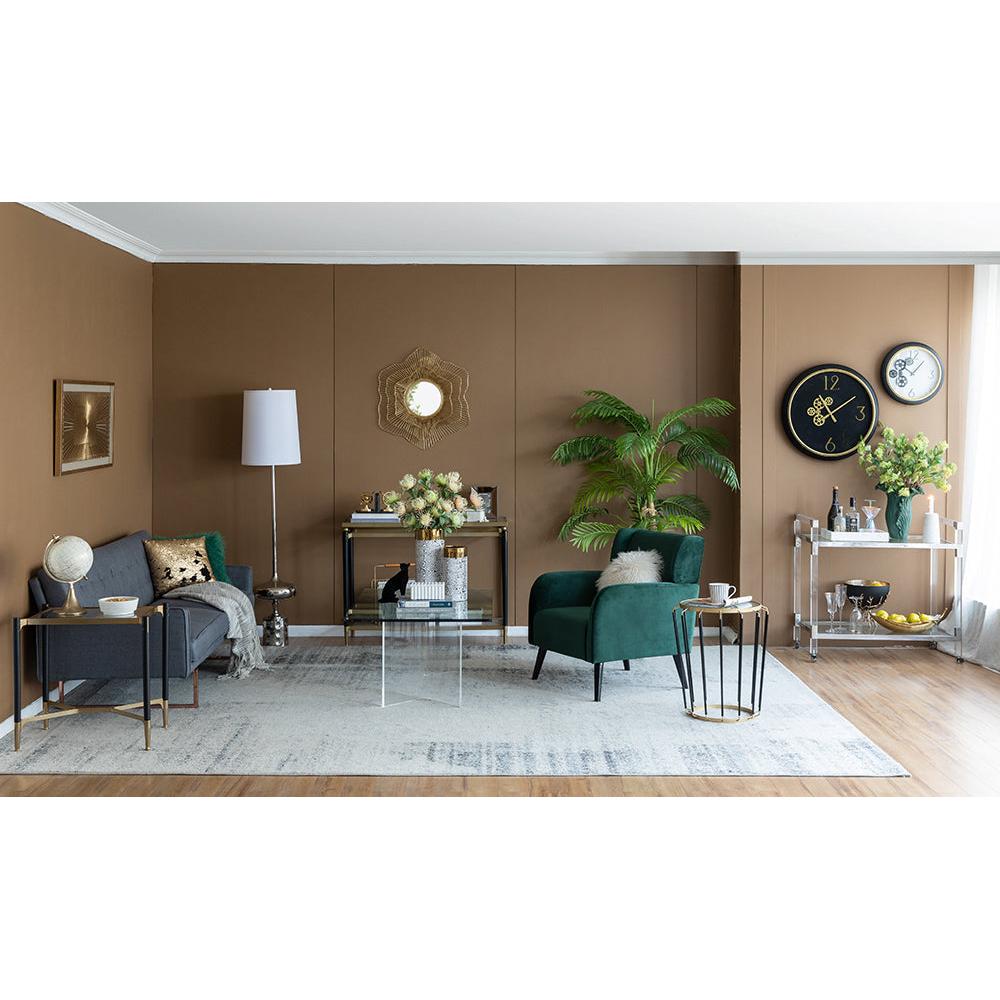 A&B Home Winnie 19" x 22" Set of 20 Pieces Round Glass With Black and Gold Accent Table