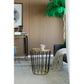A&B Home Winnie 19" x 22" Set of 20 Pieces Round Glass With Black and Gold Accent Table