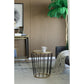 A&B Home Winnie 19" x 22" Set of 20 Pieces Round Glass With Black and Gold Accent Table