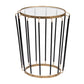 A&B Home Winnie 19" x 22" Set of 20 Pieces Round Glass With Black and Gold Accent Table
