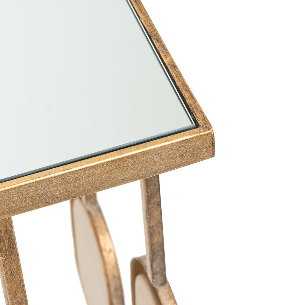 A&B Home Wynland 39" x 30" Bundle of 8 Rectangular Gold Mirror-Accented Console Table