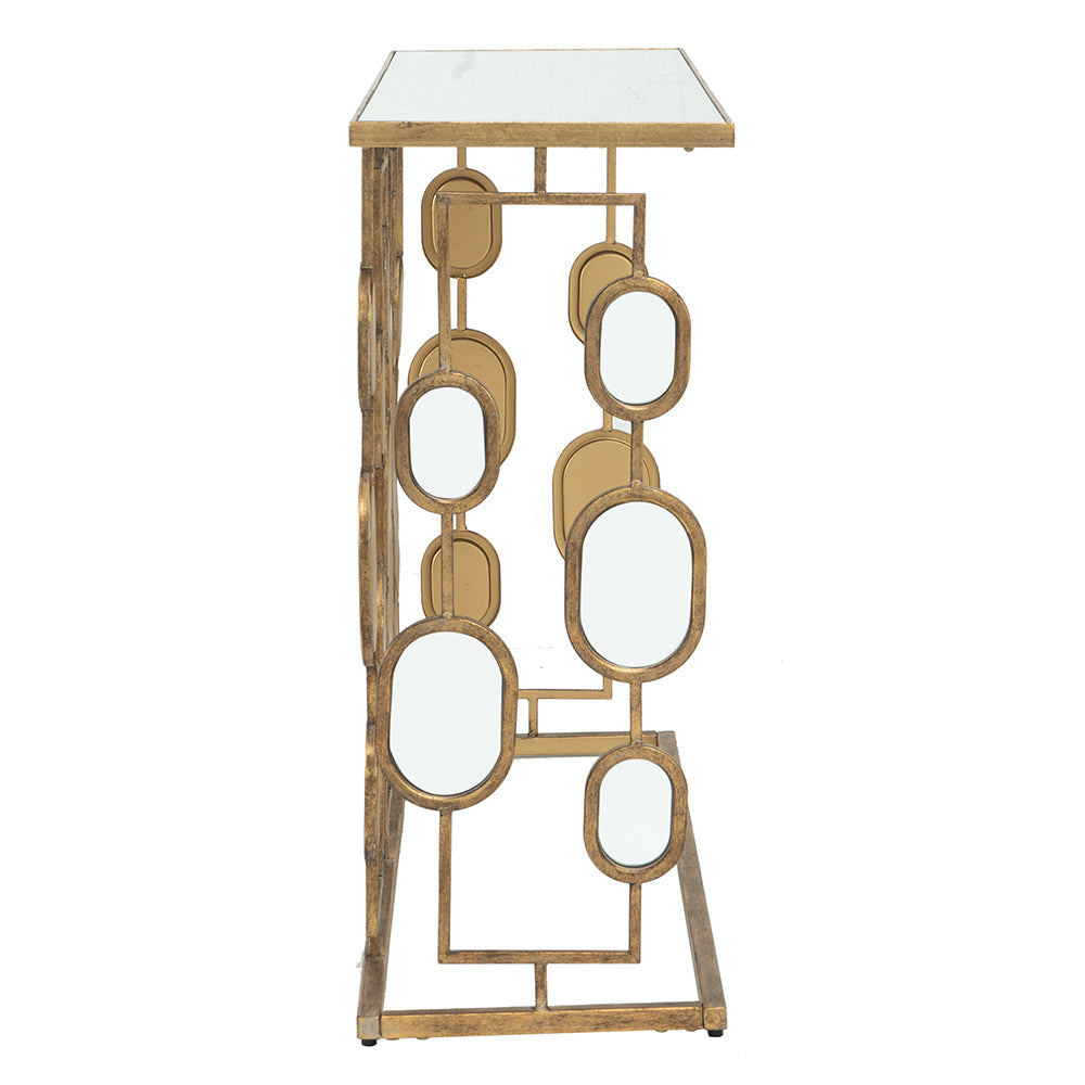 A&B Home Wynland 39" x 30" Bundle of 8 Rectangular Gold Mirror-Accented Console Table