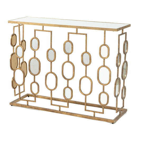 A&B Home Wynland 39" x 30" Bundle of 8 Rectangular Gold Mirror-Accented Console Table