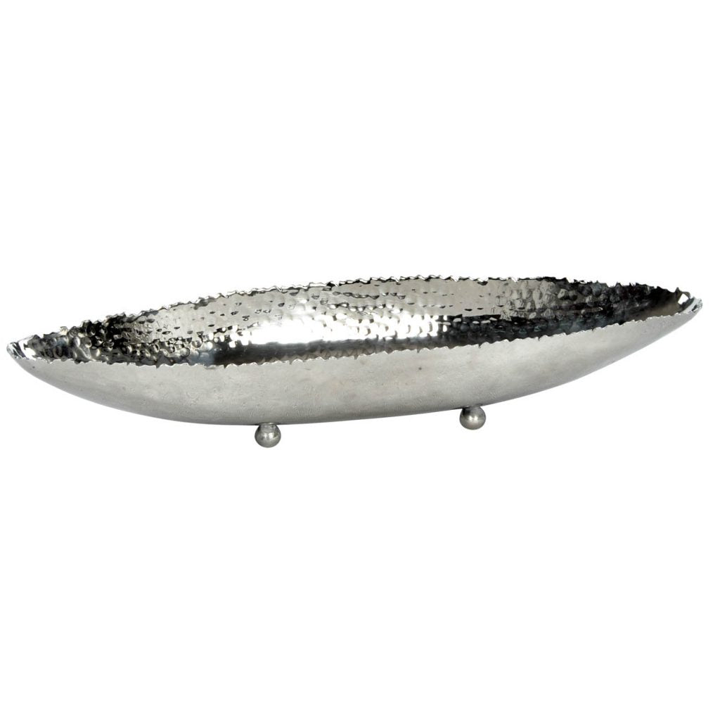 A&B Home Zuni 21" Bundle of 49 Pieces Silver Stainless Steel With Hammered Details and Rough-Cut Opening Serving Bowls