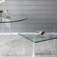 A&B Lucent Home 45" x 30" Bundle of 3 Rectangular Clear Tabletop With Glass Coffee Table