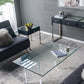 A&B Lucent Home 45" x 30" Bundle of 3 Rectangular Clear Tabletop With Glass Coffee Table